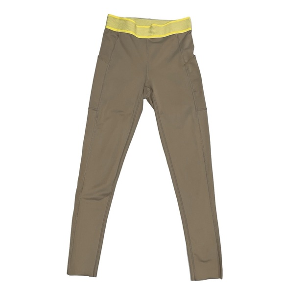 Free People Movement Taupe & Lime Green Endurance Tight size Small - Picture 5 of 10